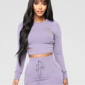Fashion nova cropped long sleeve top size small